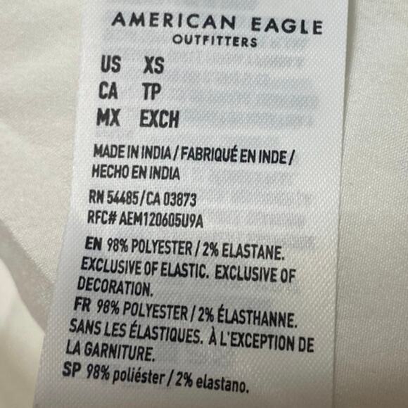 American Eagle White Sleeveless Smocked Floral Ruffle Fit & Flare Midi Dress XS - Picture 4 of 4